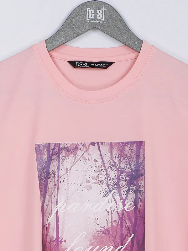 Desi Belle peach cotton printed t shirt