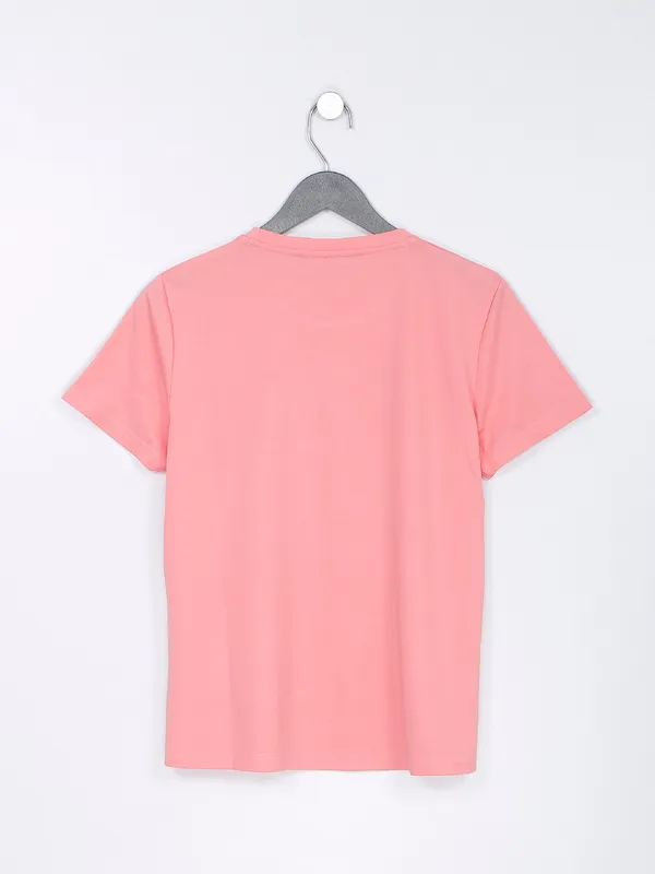Desi Belle peach t shirt in printed