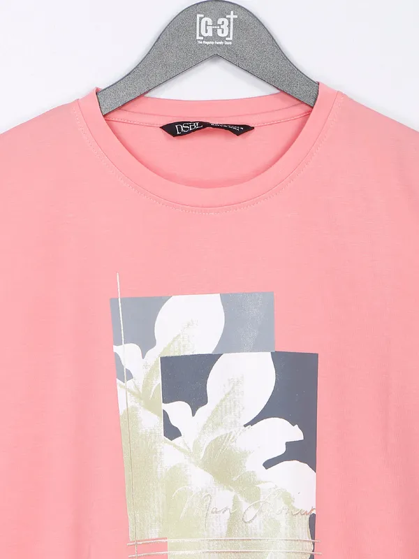 Desi Belle peach t shirt in printed