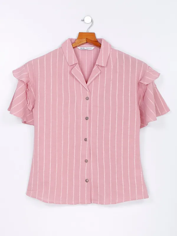 Desi Belle pink stripe cotton top