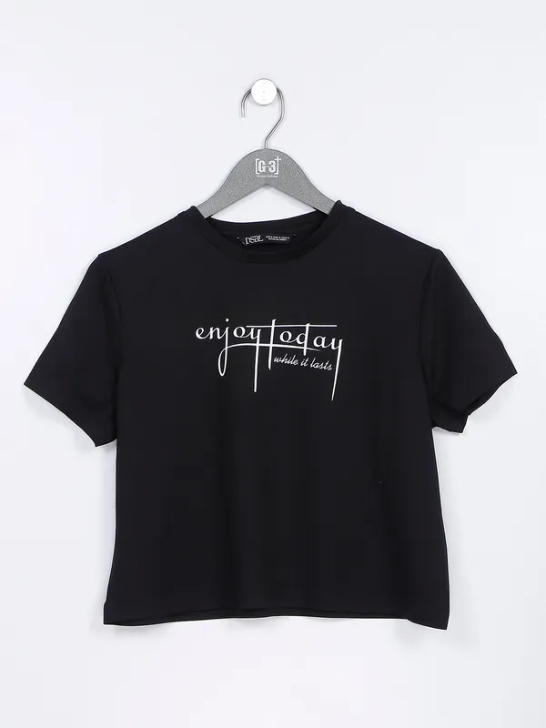 Desi Belle printed cotton black top