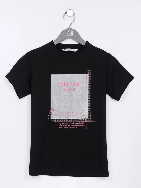 Desi Belle printed t shirt in black