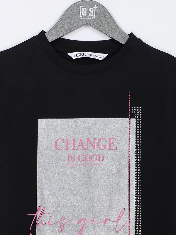 Desi Belle printed t shirt in black