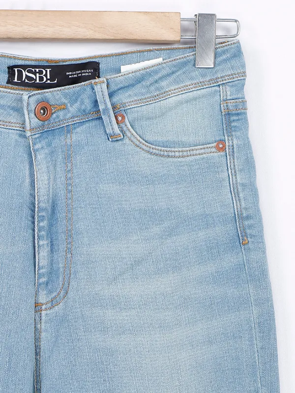 Desi Belle sky blue washed skinny fit jeans