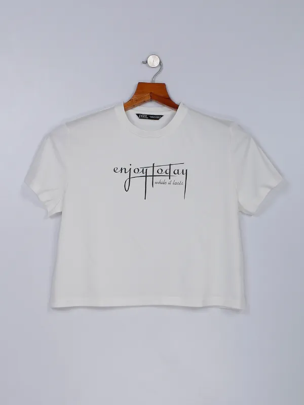 Desi Belle white cotton crop top