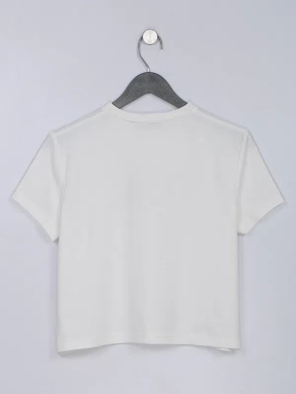 Desi Belle white crop top in cotton