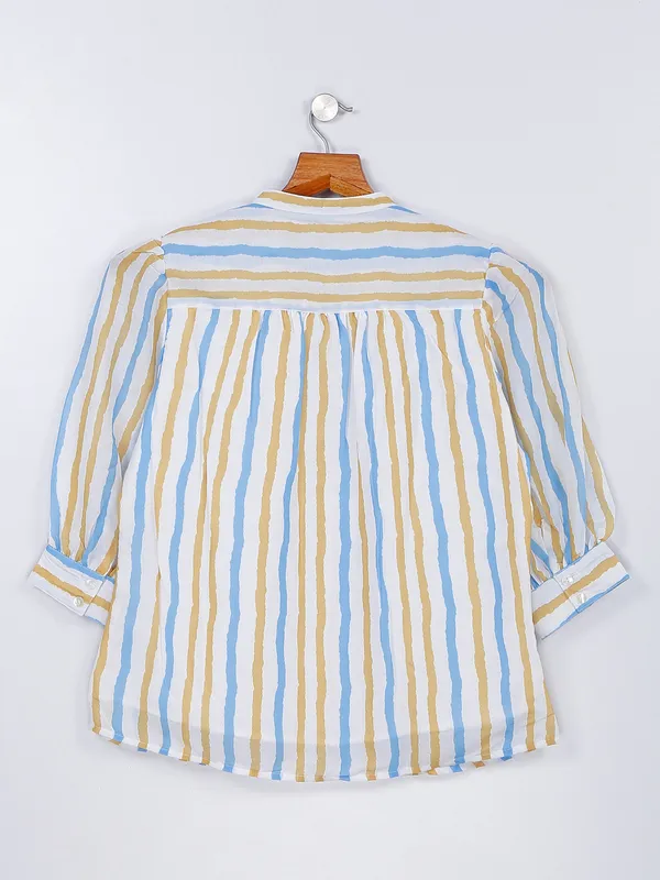 Desi Belle white stripe cotton top