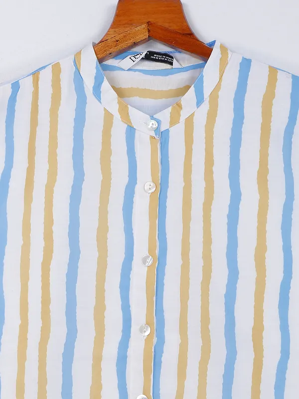 Desi Belle white stripe cotton top