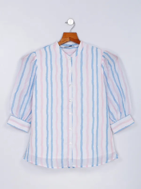 Desi Belle white stripe top