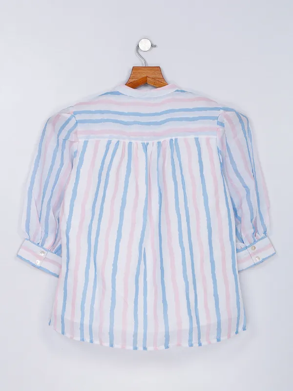 Desi Belle white stripe top