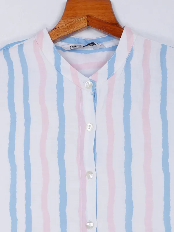Desi Belle white stripe top