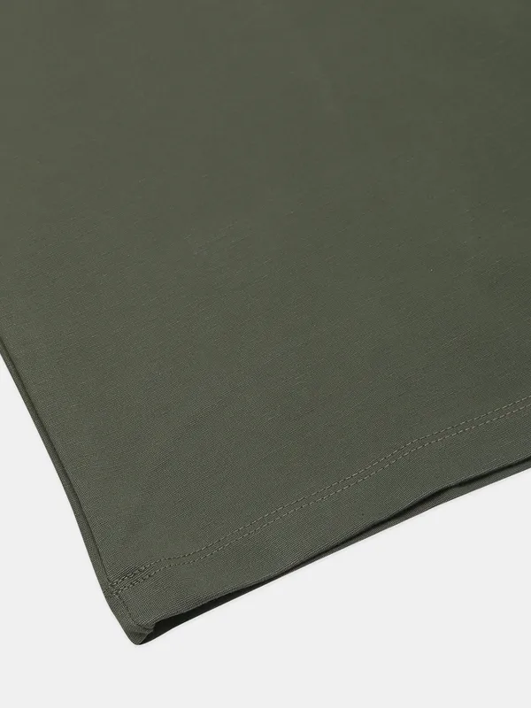 Disorder solid green cotton slim fit t shirt
