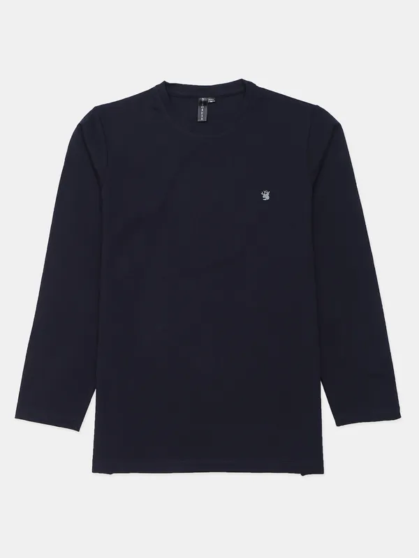 Disorder solid navy t shirt in cotton