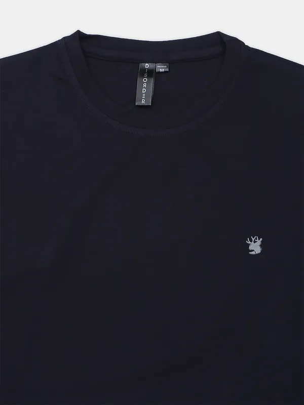 Disorder solid navy t shirt in cotton
