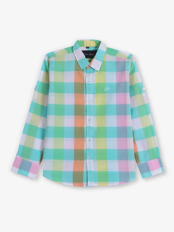 DNJS checks multi color cotton shirt
