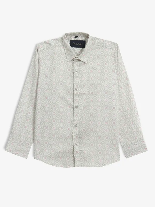 DNJS printed grey cotton shirt