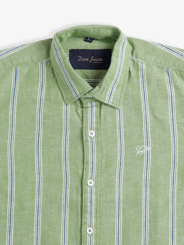 DNJS sage green stripe shirt