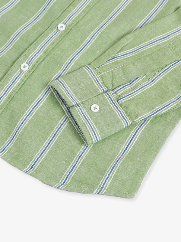 DNJS sage green stripe shirt