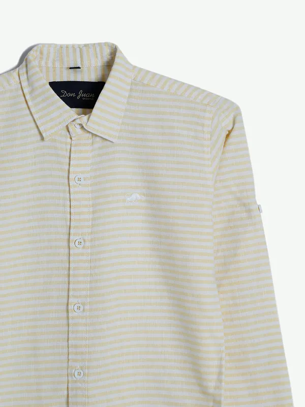 DNJS stripe cotton light yellow shirt