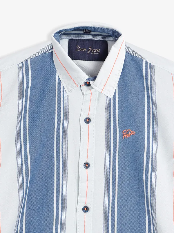 DNJS white and orange stripe shirt