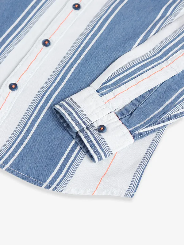DNJS white and orange stripe shirt