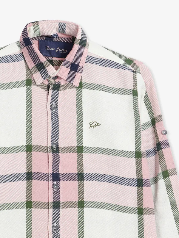 DNJS white and pink checks shirt