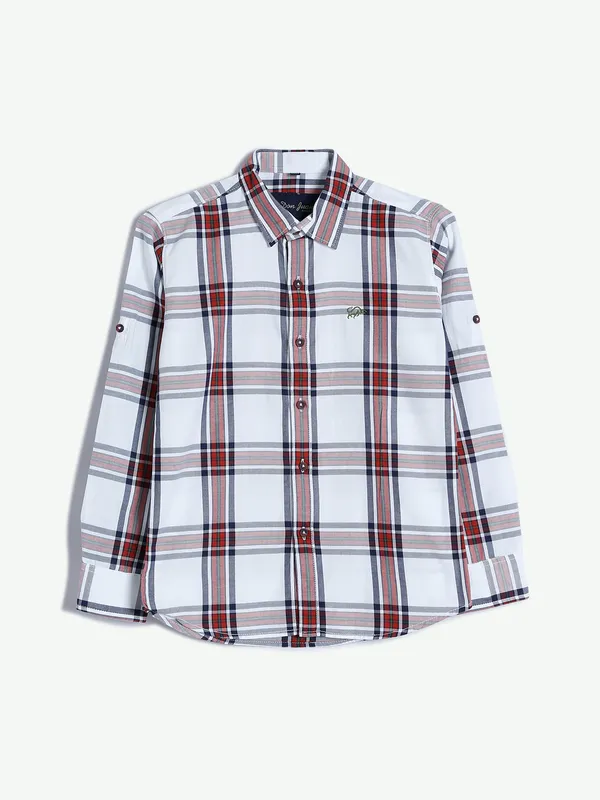 DNJS white and red checks shirt