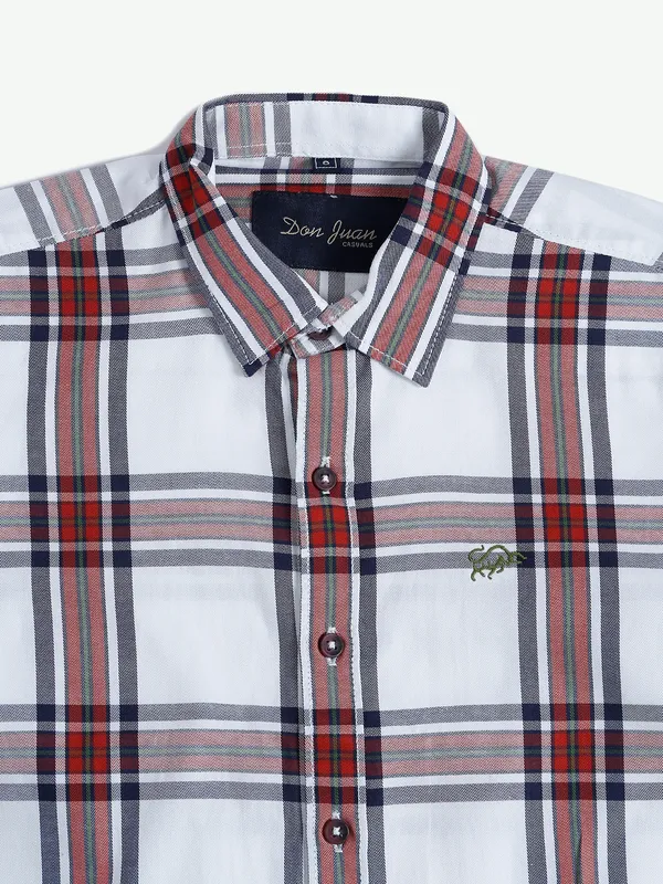 DNJS white and red checks shirt