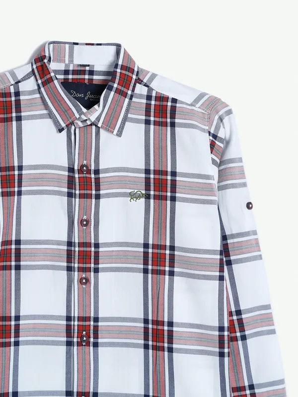 DNJS white and red checks shirt