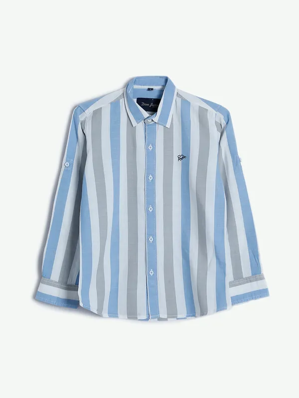 DNJS white stripe cotton shirt