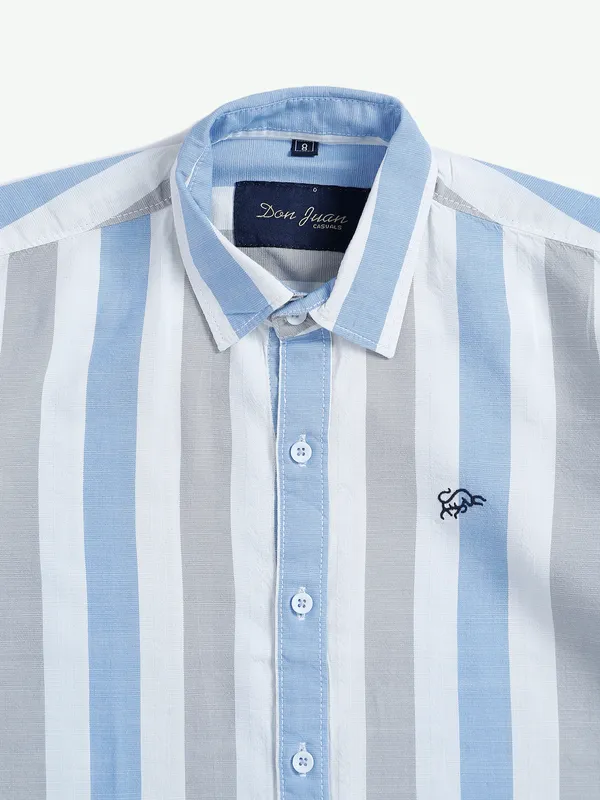 DNJS white stripe cotton shirt