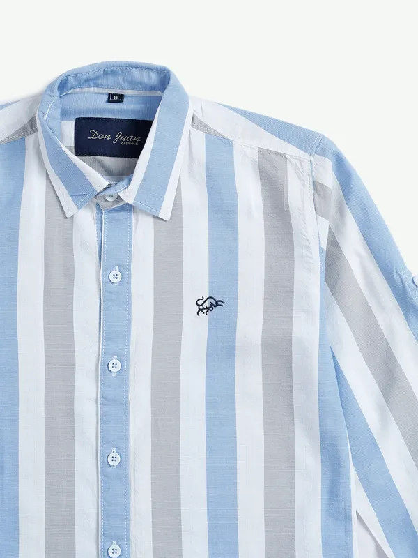 DNJS white stripe cotton shirt