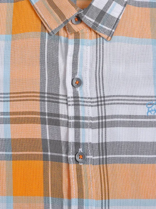 DNJS yellow and white checks shirt