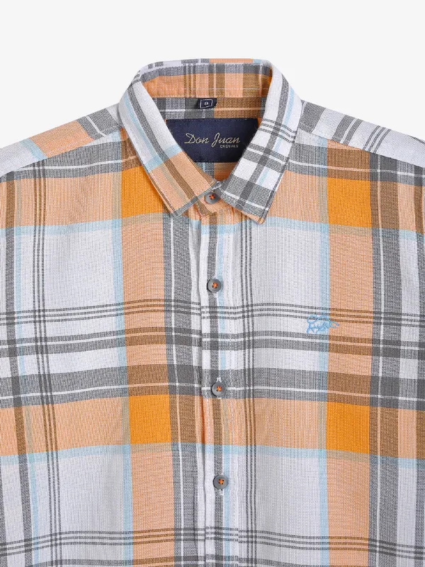DNJS yellow and white checks shirt
