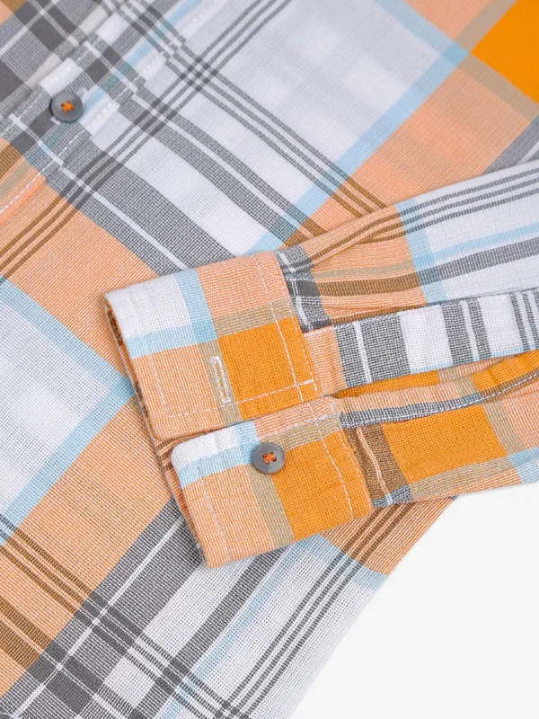 DNJS yellow and white checks shirt