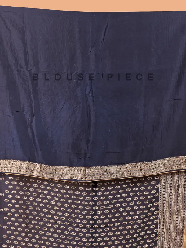 Dola silk navy wedding wear saree