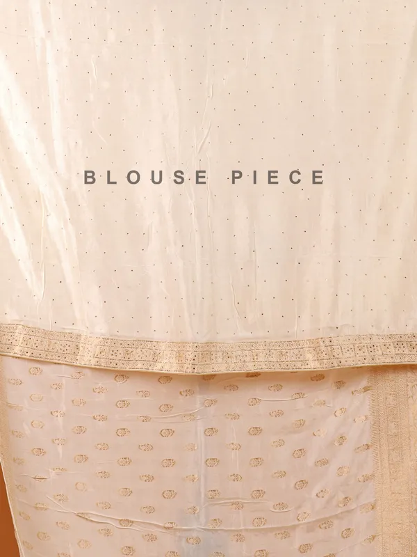 Dola silk wedding wear saree in cream