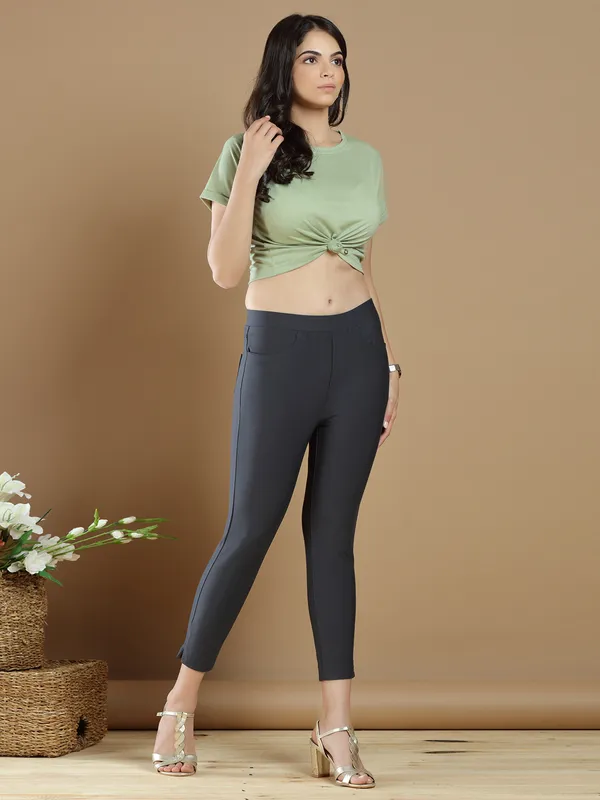 Dolphin grey jeggings lycra for women