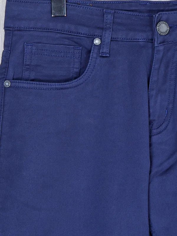 Dragon Hill blue solid denim slim fit jeans for men