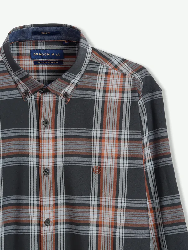 Dragon Hill checks charcoal grey shirt
