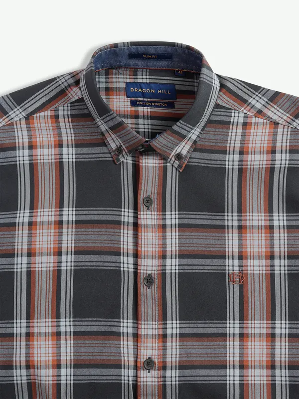 Dragon Hill checks charcoal grey shirt