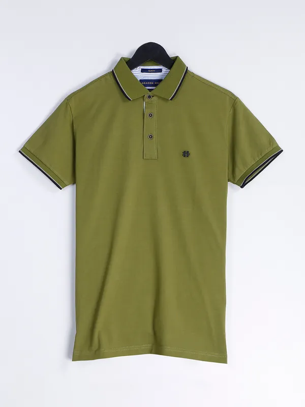 Dragon Hill cotton olive t shirt