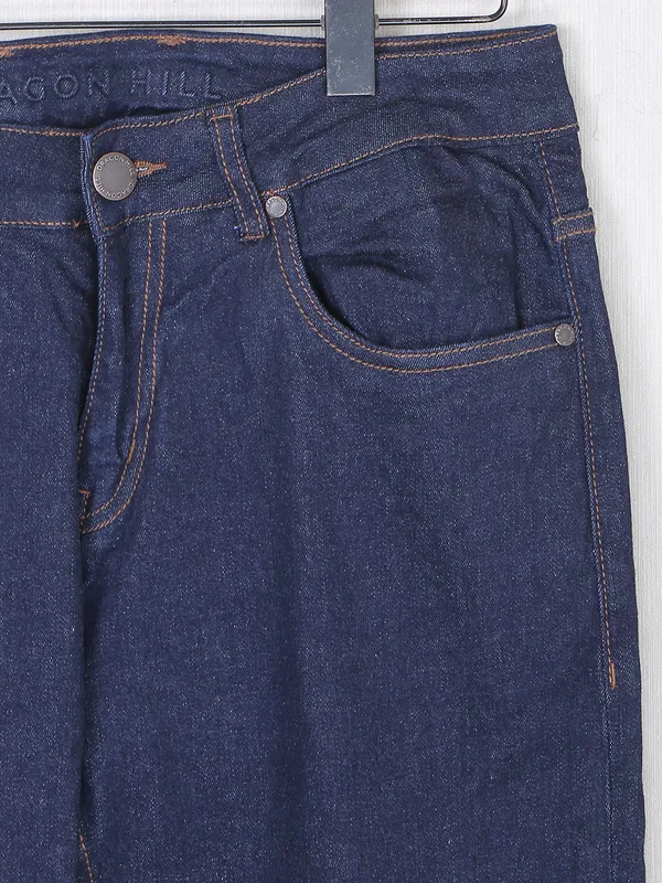 Dragon Hill dark blue solid slim tapered fit jeans