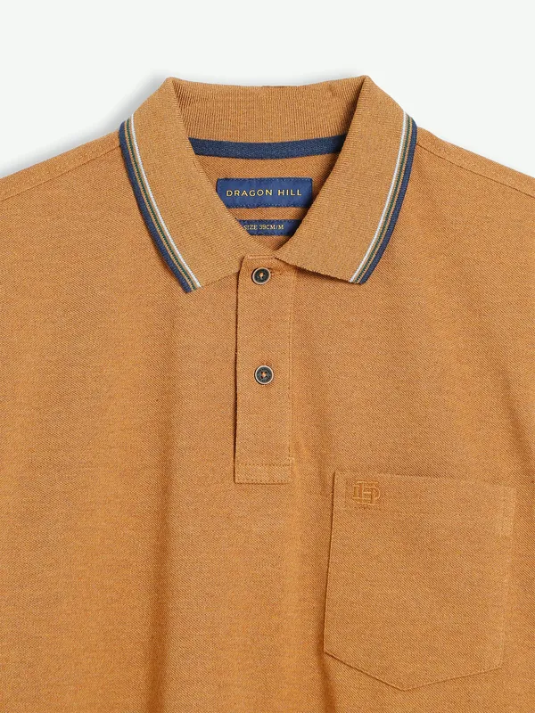 Dragon Hill khaki cotton plain t shirt