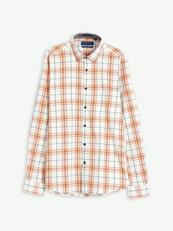 Dragon Hill off white and orange cotton shirt