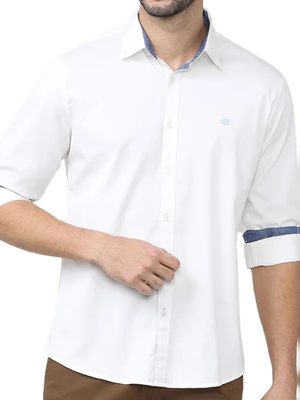 DRAGON HILL plain white casual wear shirt