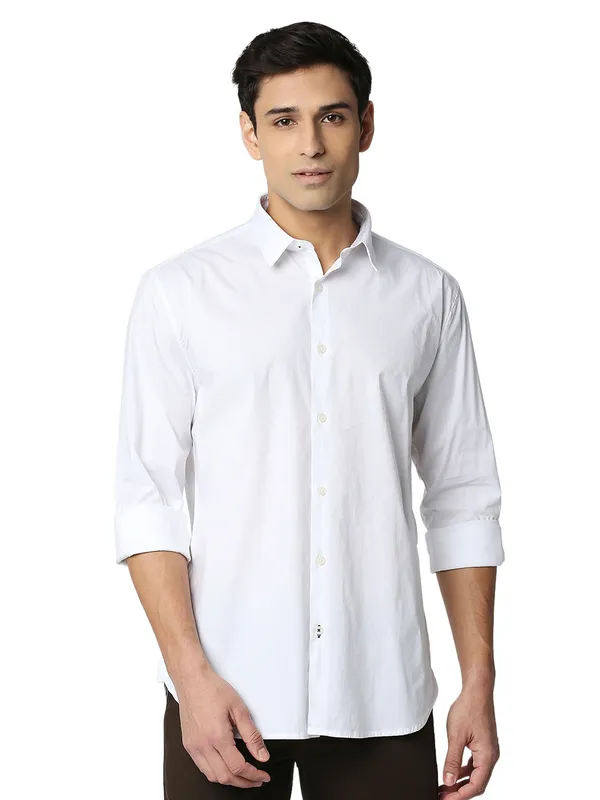 Dragon Hill plain white cotton shirt