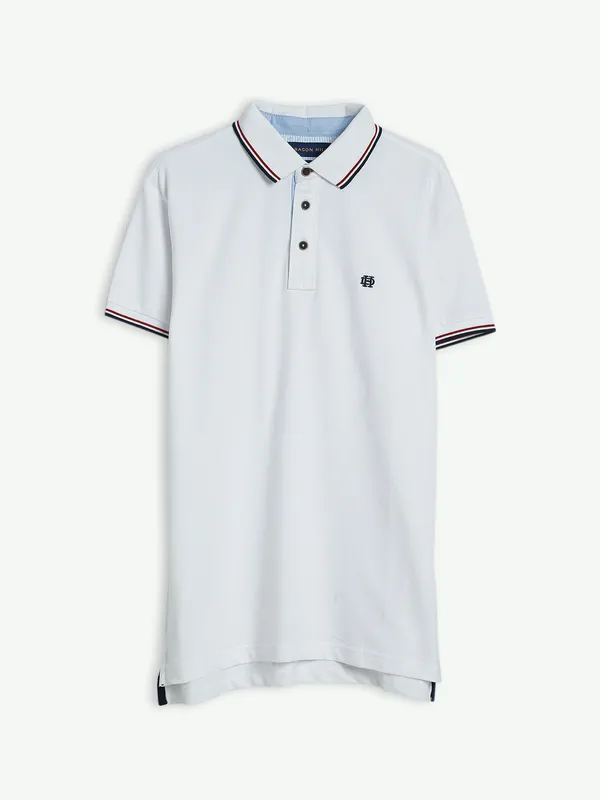 Dragon Hill white cotton plain t shirt