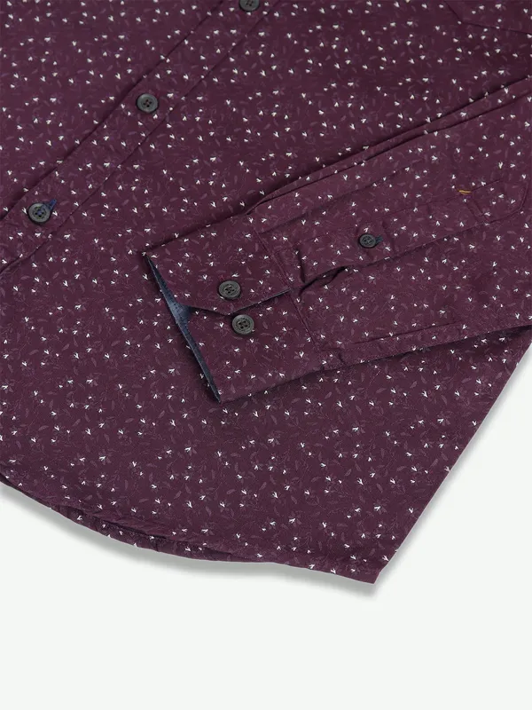 Dragon Hill wine printed cotton shirt