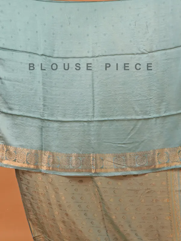 Dusty pista green semi silk saree for wedding